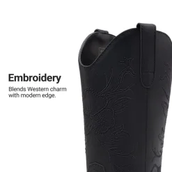 Classic Comfy Square-Toe Mid-Calf Cowboy Boots