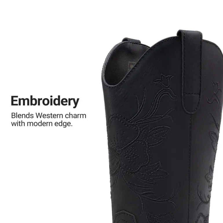 Classic Comfy Square-Toe Mid-Calf Cowboy Boots