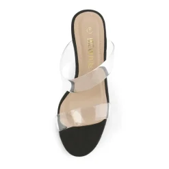 Clear Strap Block Heel Sandals