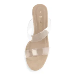 Clear Strap Block Heel Sandals