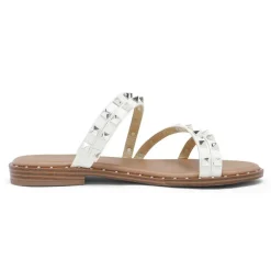 Clear Studded Rhinestone Flat Sandals