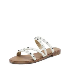 Clear Studded Rhinestone Flat Sandals