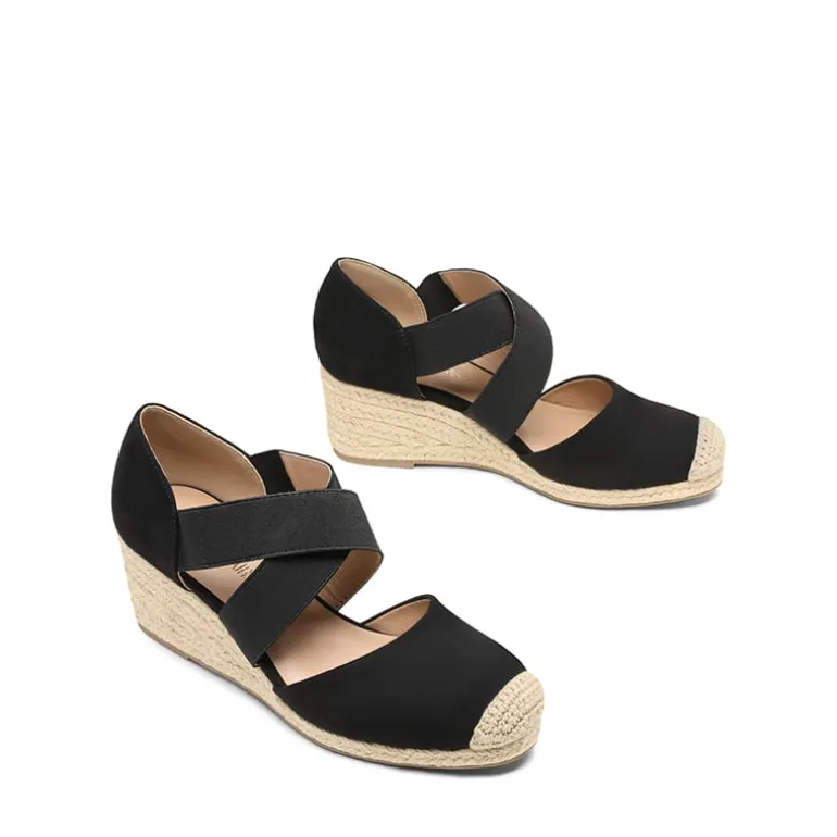 Closed-Toe Criss Cross Espadrille Sandals