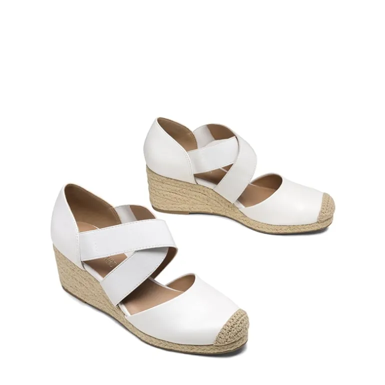 Closed-Toe Criss Cross Espadrille Sandals
