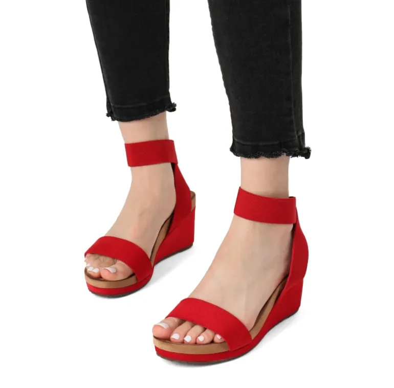 Comfortable Ankle Strap Platform Wedge Sandals