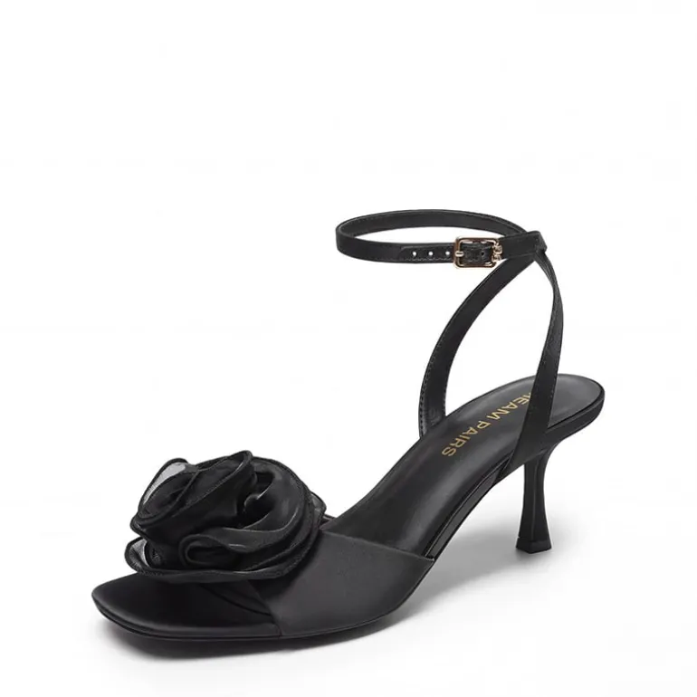 Comfortable Elegant Floral Kitten Heeled Sandals