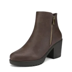 Comfortable Low Heel Chunky Ankle Boots