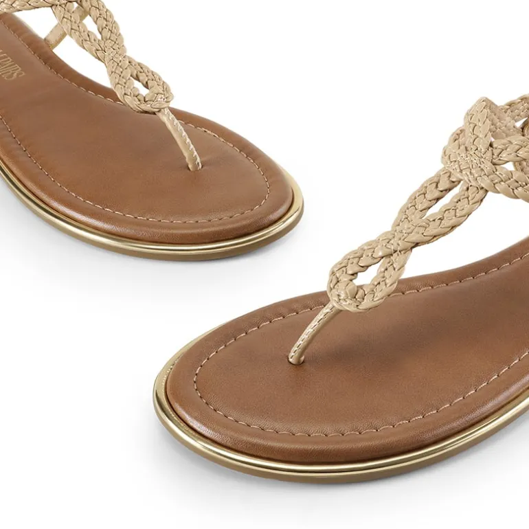 Comfortable T-Strap Thong Flat Sandals