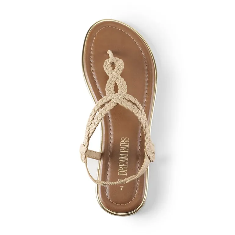 Comfortable T-Strap Thong Flat Sandals