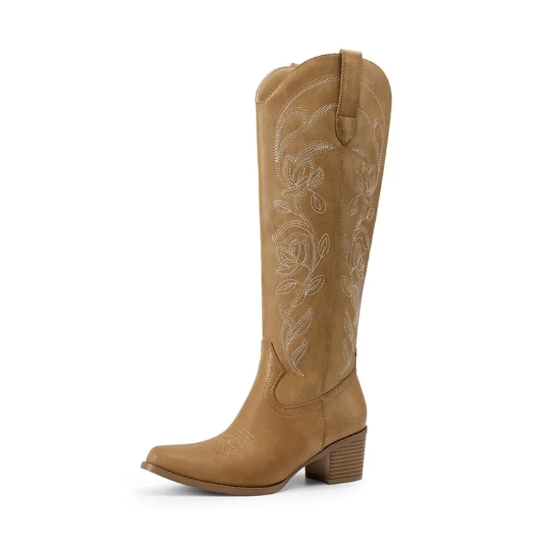 Comfort Square-toe Knee-high Cowboy Boots