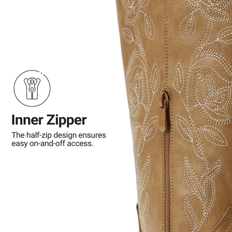 Comfort Square-toe Knee-high Cowboy Boots