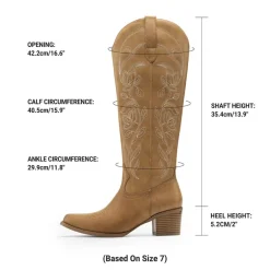 Comfort Square-toe Knee-high Cowboy Boots
