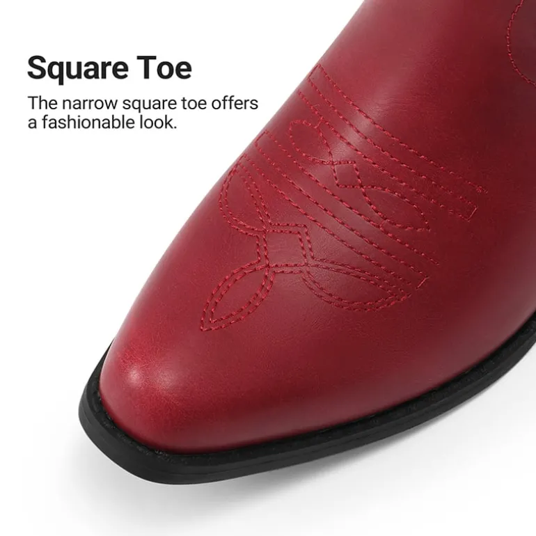 Comfort Square-toe Knee-high Cowboy Boots