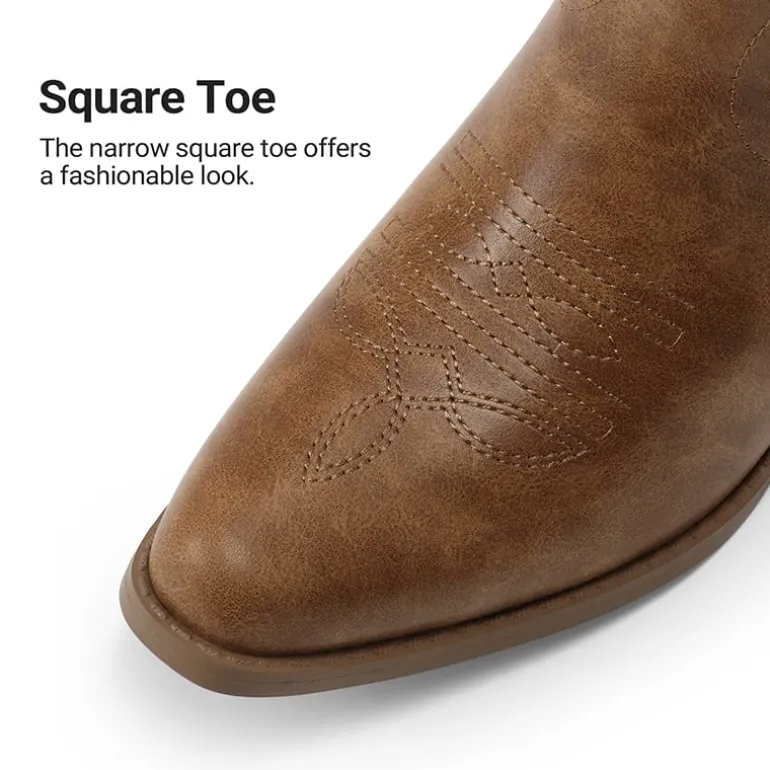 Comfort Square-toe Knee-high Cowboy Boots
