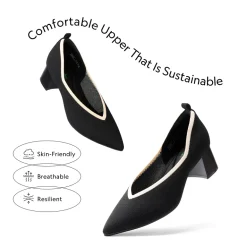 Comfy Chunky Heel Knit Pumps