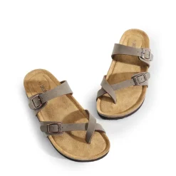 Cork Footbed Thong Slide Sandals
