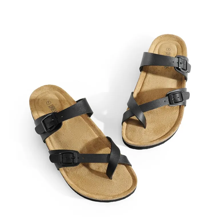 Cork Footbed Thong Slide Sandals