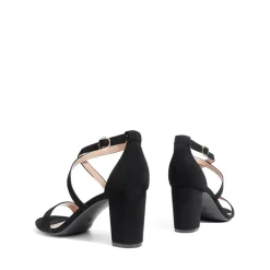Criss Cross Chunky Heel Ankle Strap Sandals