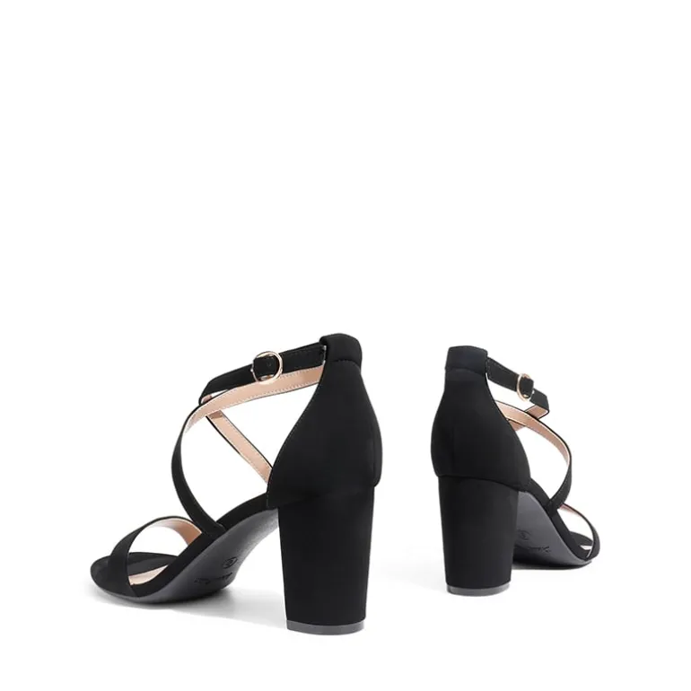 Criss Cross Chunky Heel Ankle Strap Sandals