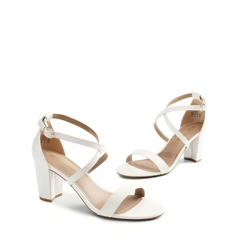 Criss Cross Chunky Heel Ankle Strap Sandals