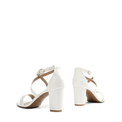 Criss Cross Chunky Heel Ankle Strap Sandals