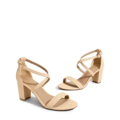 Criss Cross Chunky Heel Ankle Strap Sandals