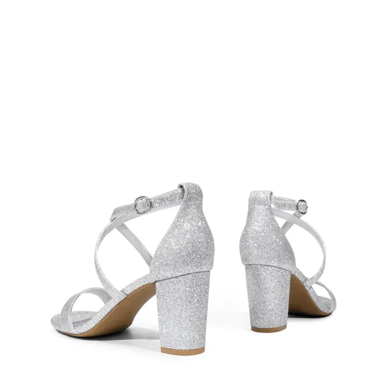 Criss Cross Chunky Heel Ankle Strap Sandals