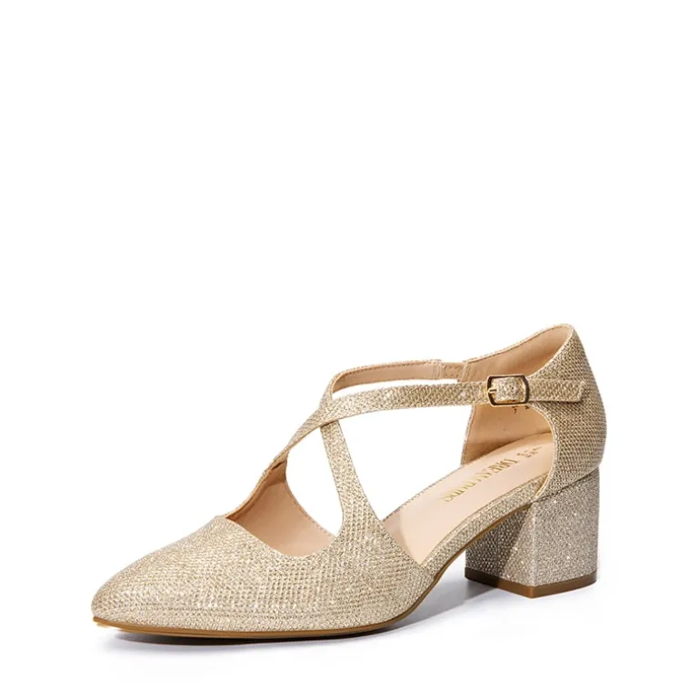 Criss-Cross Chunky Heel Pumps