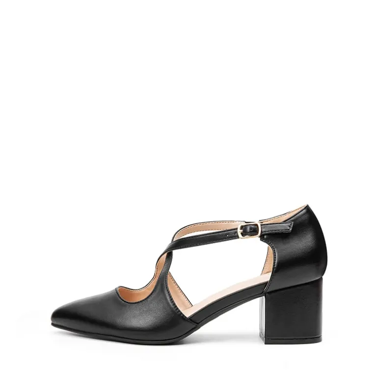 Criss-Cross Chunky Heel Pumps