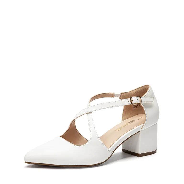 Criss-Cross Chunky Heel Pumps