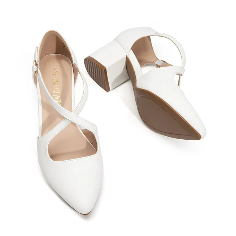Criss-Cross Chunky Heel Pumps