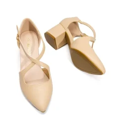 Criss-Cross Chunky Heel Pumps