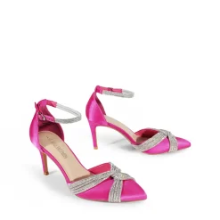 Crisscross Rhinestone Straps Pumps