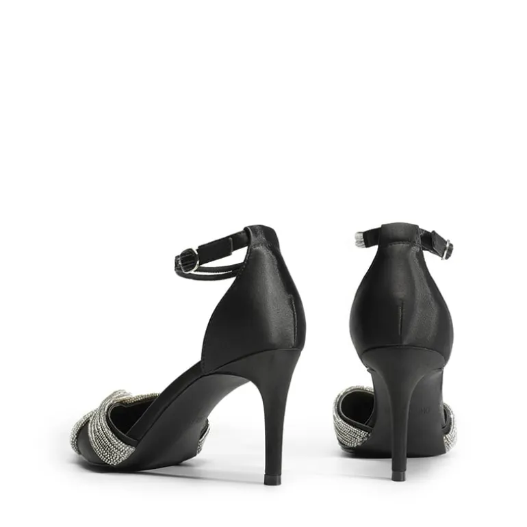 Crisscross Rhinestone Straps Pumps