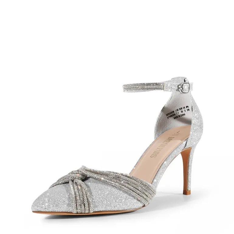 Crisscross Rhinestone Straps Pumps