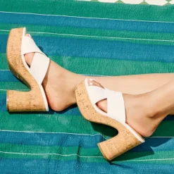 Criss Cross Wedge Platform Sandals
