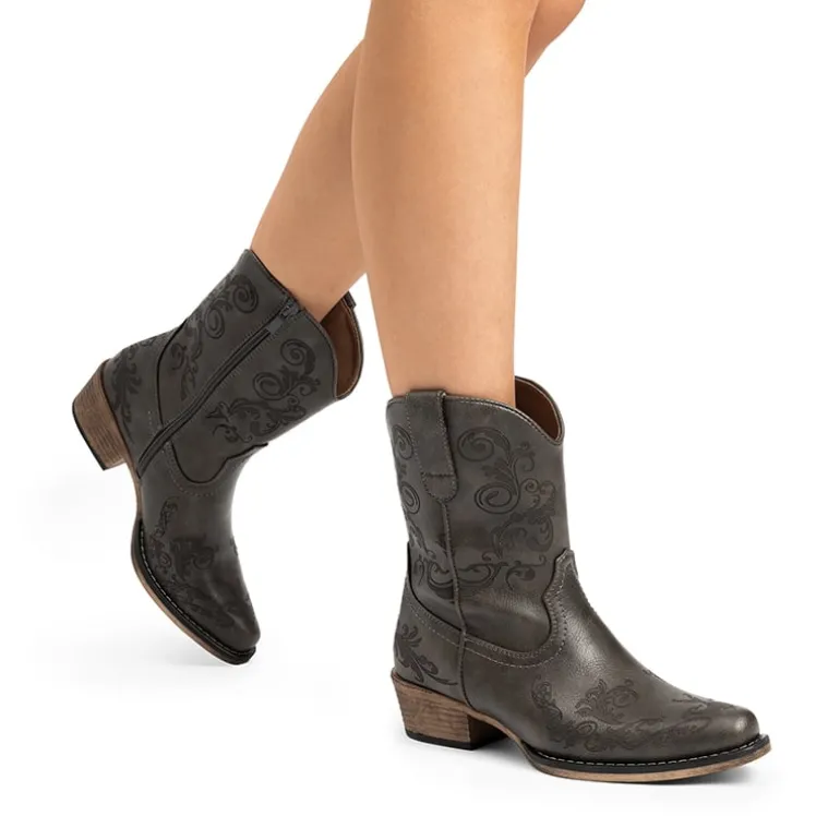 Cuban Heel Cowgirl Ankle Boots