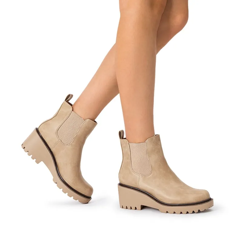 Cushioned Lining Wedge Chelsea Ankle Boots