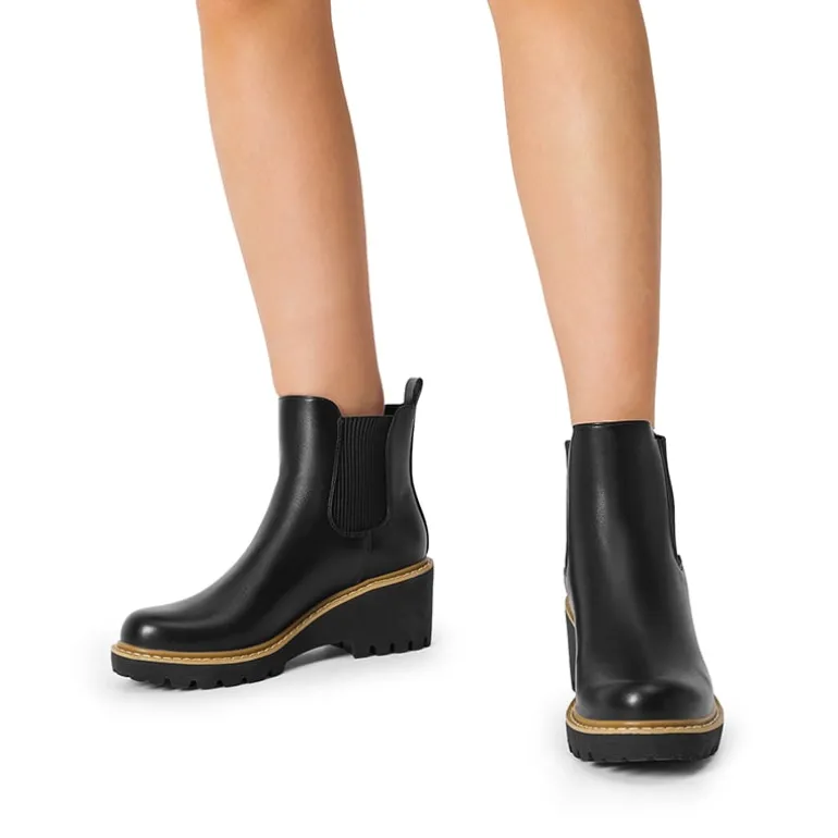 Cushioned Lining Wedge Chelsea Ankle Boots