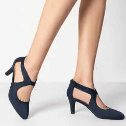 Cutout Pointy Toe Kitten Heel Pumps
