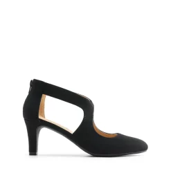 Cutout Pointy Toe Kitten Heel Pumps