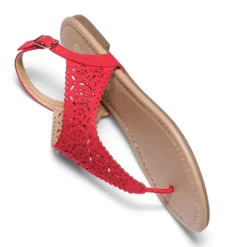 Cut Out Rhinestone Flat Sandals