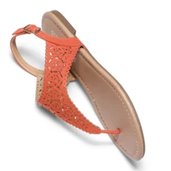 Cut Out Rhinestone Flat Sandals