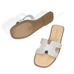 Cut-out Strap Light Sole Slide Sandals