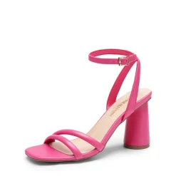 Cylindrical Ankle-Strap Heel Sandals
