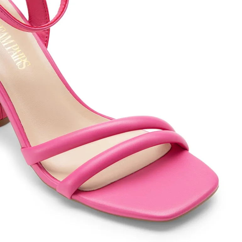 Cylindrical Ankle-Strap Heel Sandals