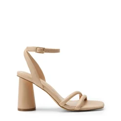 Cylindrical Ankle-Strap Heel Sandals
