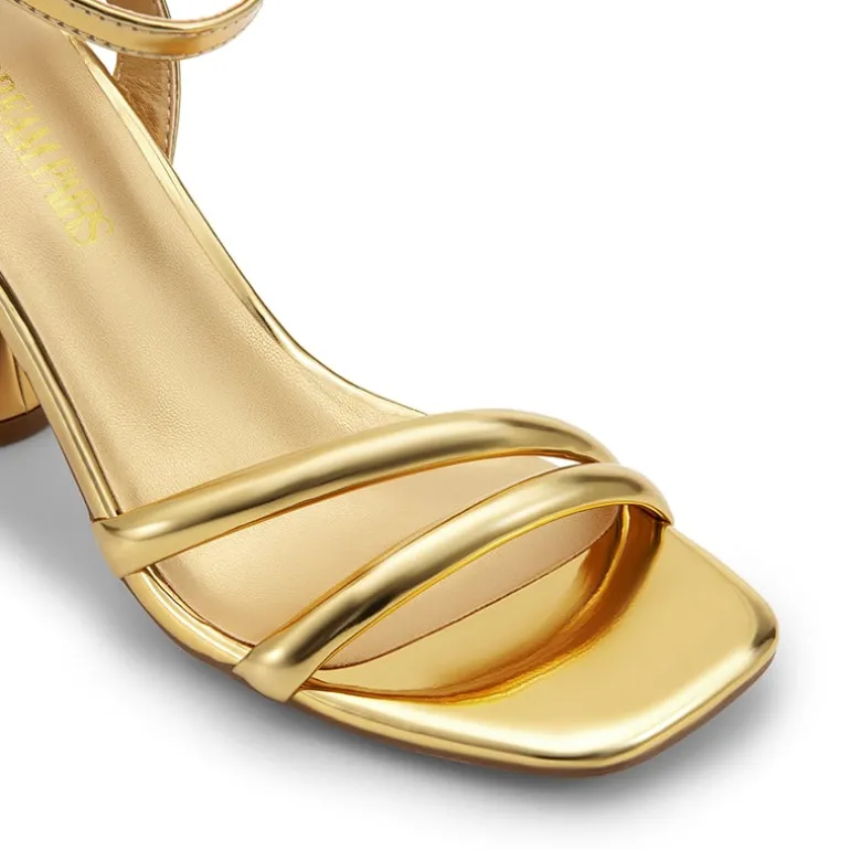 Cylindrical Ankle-Strap Heel Sandals