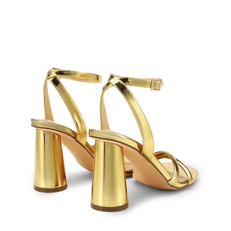 Cylindrical Ankle-Strap Heel Sandals