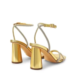 Cylindrical Ankle-Strap Heel Sandals